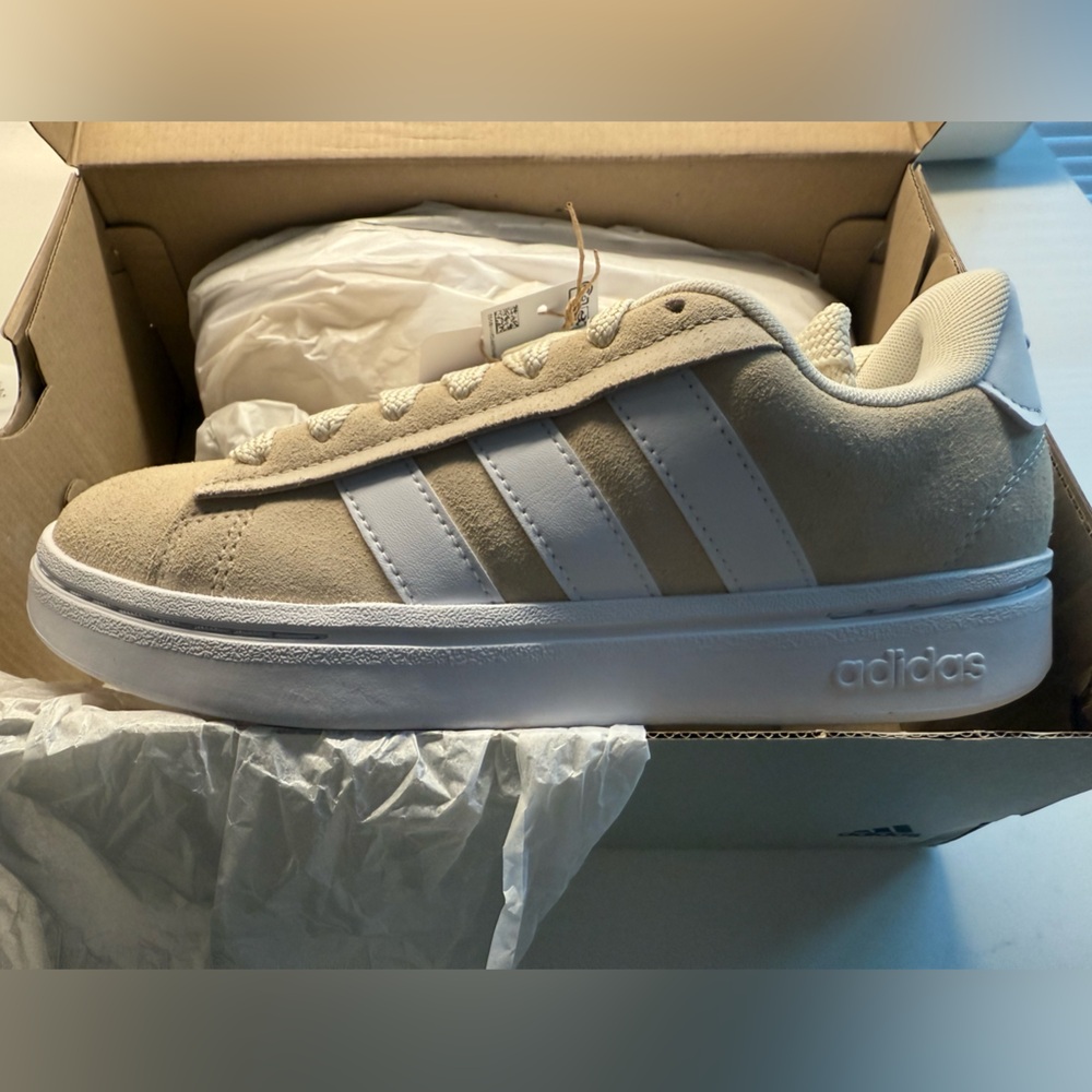 Adidas Classic Beige and White Sneakers